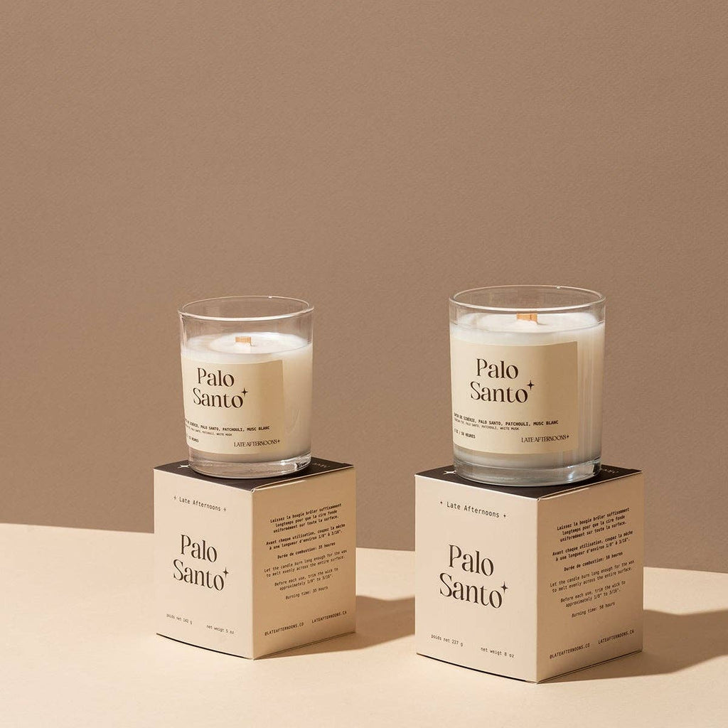 Palo Santo Candle | white musk, Patchouli & Palo Santo